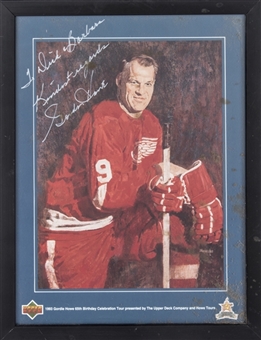 Gordie Howe Signed & Inscribed 8x10 Upper Deck Picture From Dick Enberg Collection (Letter of Provenance & Beckett PreCert)